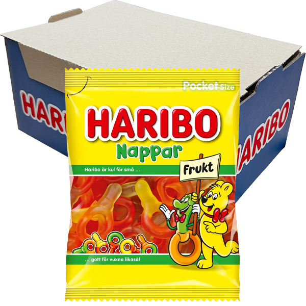 Haribo Fruktnappar 80g x 24st