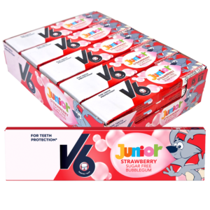 V6 Junior Bubblegum Strawberry 20st x22g