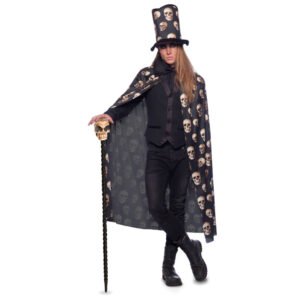 Cape & Hög Hatt Med Döskallar Onesize