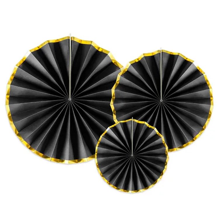 Dekorationsrosetter Svart 3-pack