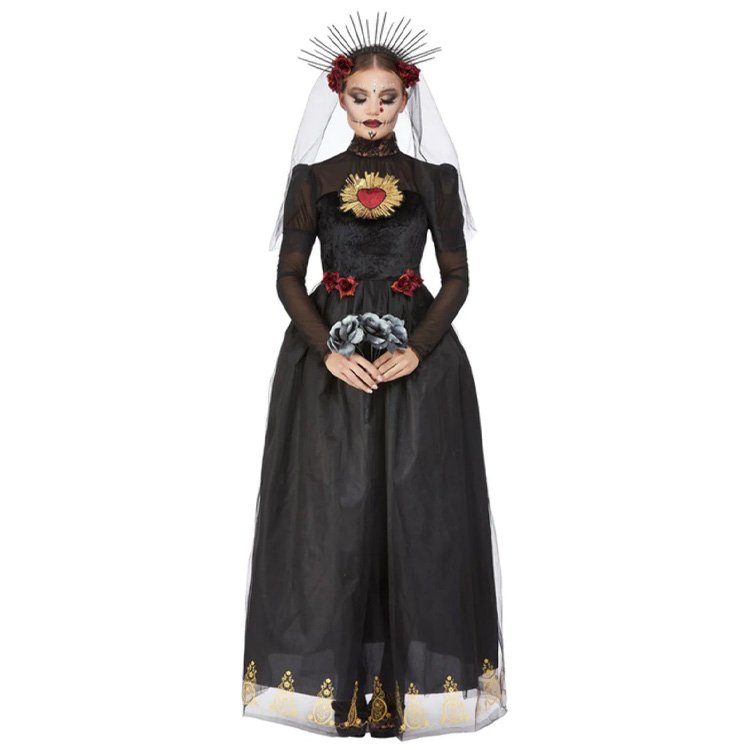 Deluxe Day Of The Dead Brudklänning Svart