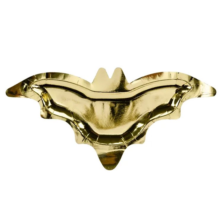 Fladdermus Papperstallrik Guld 6-pack