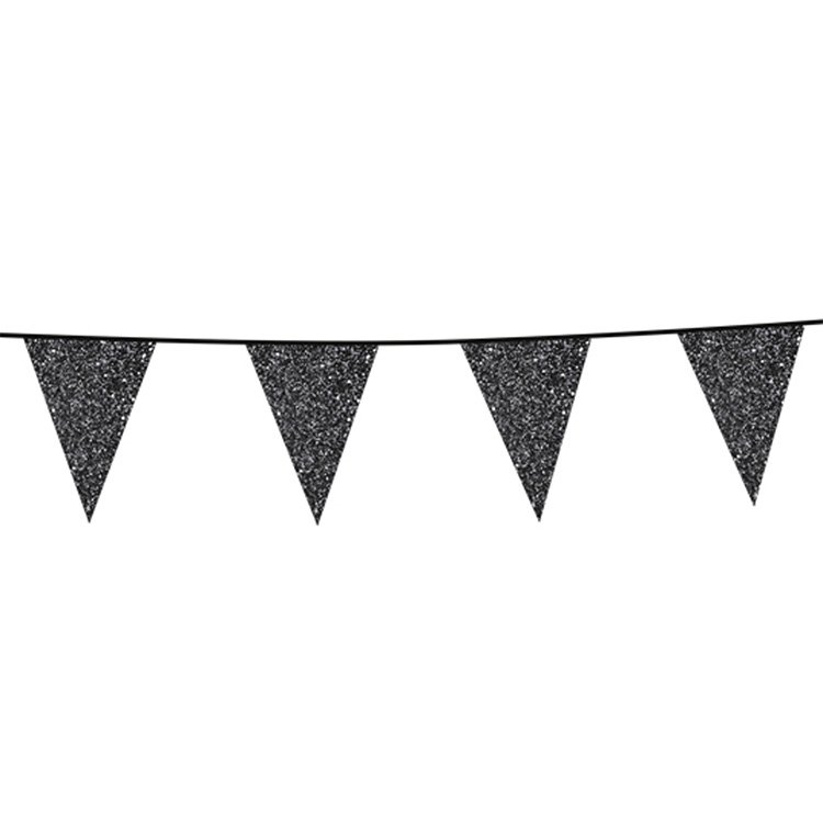 Flaggbanderoll Glitter Svart 6m