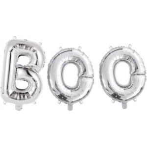 Folieballong "BOO" Silver 41 cm