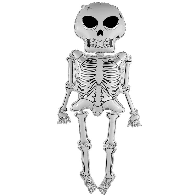 Folieballong Halloweenskelett 86x158cm