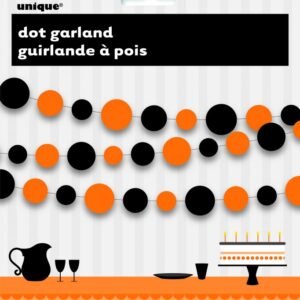 Girlang svarta och orangea cirklar 274 cm