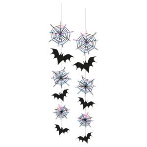 Halloween Hängande Dekoration Spindelnät & Fladdermus
