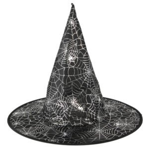 Halloween Häxhatt Med Spindelnät 38x32cm