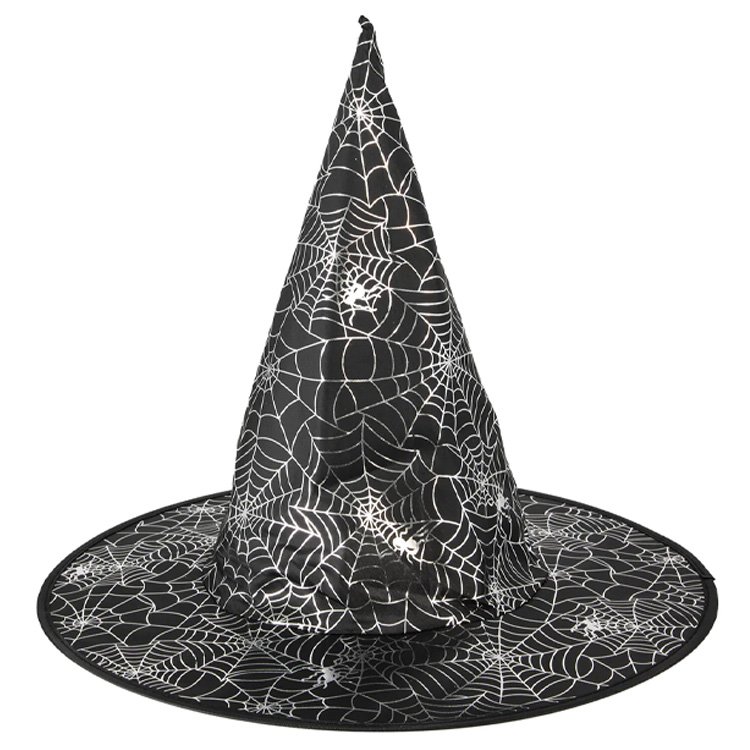Halloween Häxhatt Med Spindelnät 38x32cm
