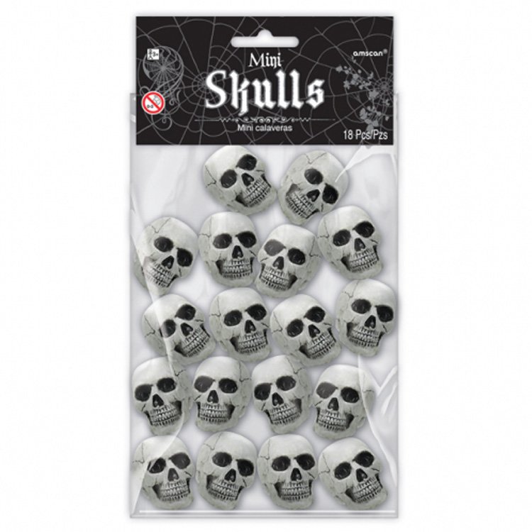 Mini Skallar Trick Or Treat Plast 5 x 2.54 cm 18-pack