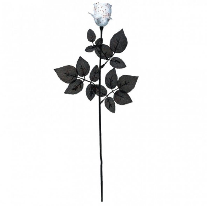 Ros vit med blodstänk - 61 cm hög