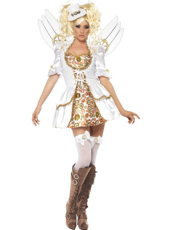 STEAMPUNK VICTORIAN CLOCKWERK ÄNGLAKOSTYM