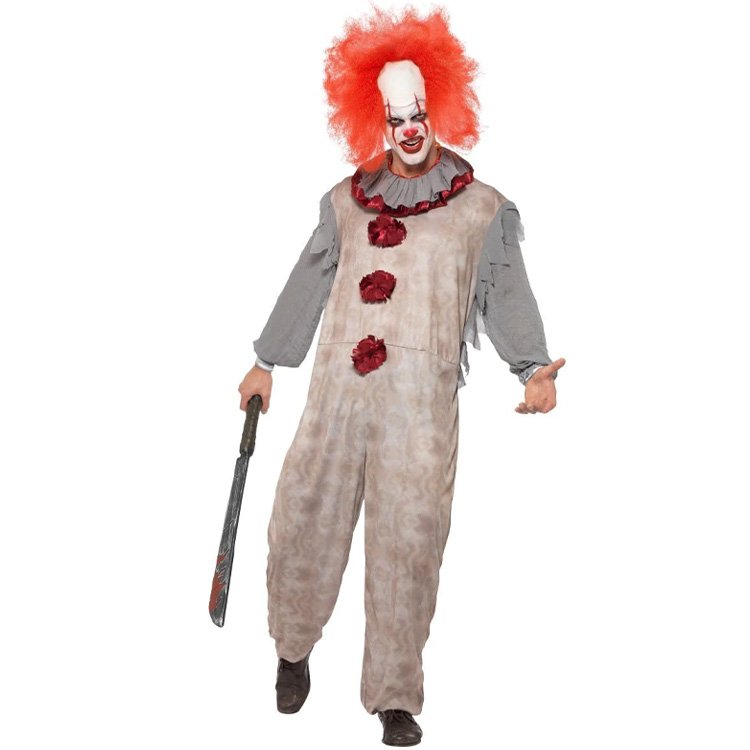 Vintage Clown Maskeraddräkt Grå