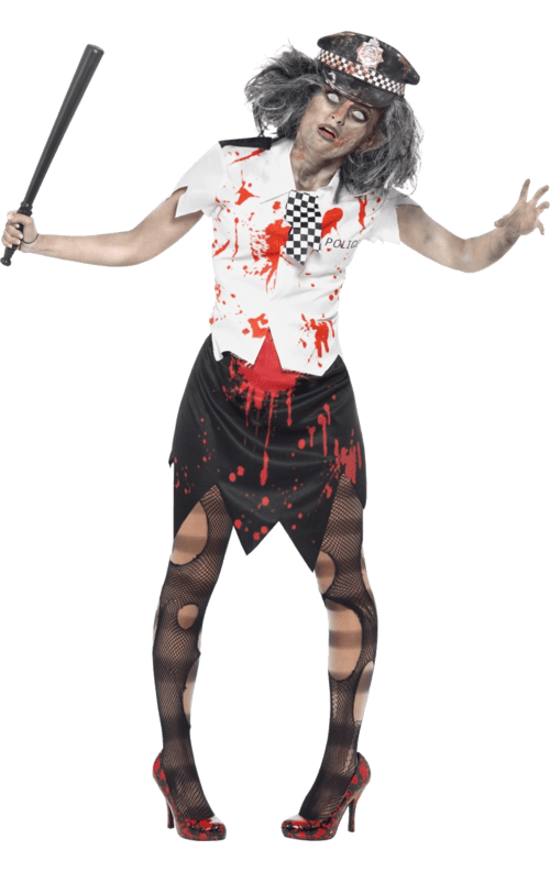 Zombie Kvinnlig Polis Maskeraddräkt