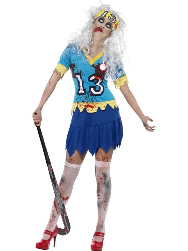 Zombie Landhockey Spelare Maskeraddräkt