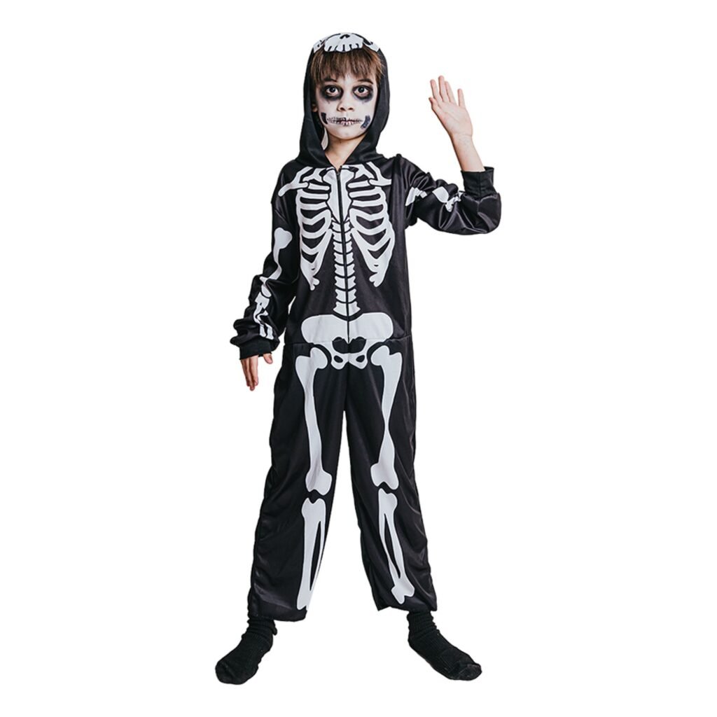 Skelett Jumpsuit Barn Maskeraddräkt - Large