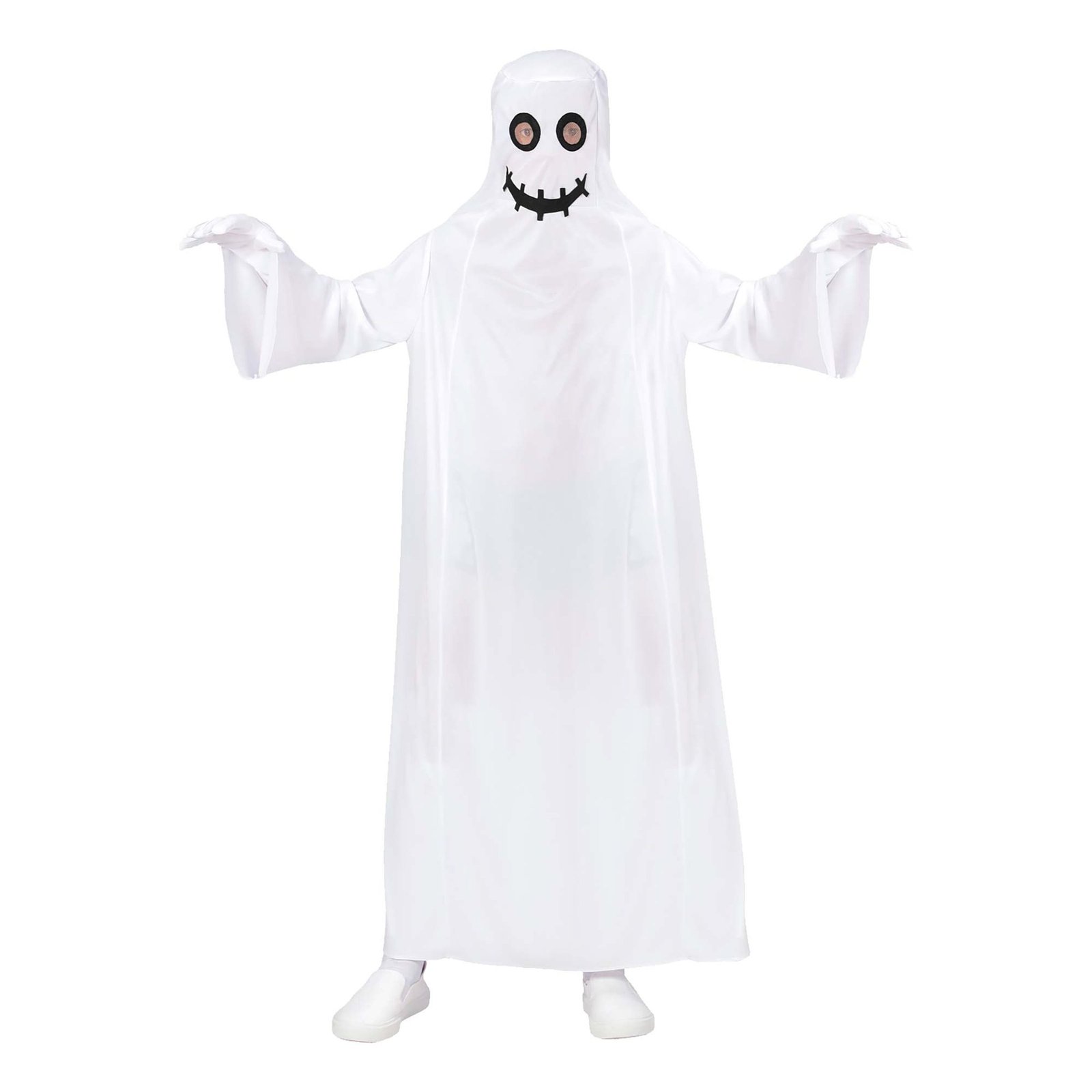 Vitt Spöke Barn Maskeraddräkt - Medium